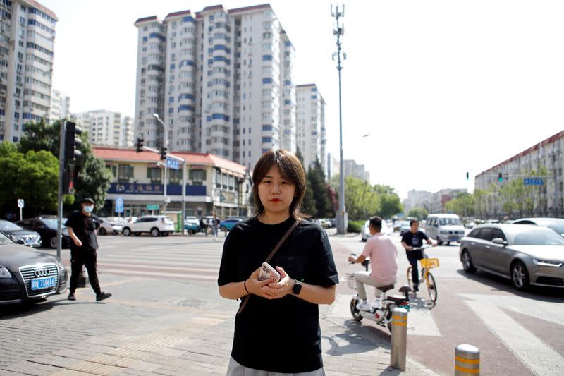 Teresa Xu speaks during an interview in Beijing