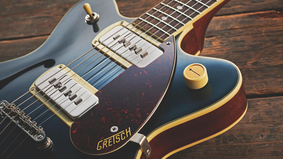 Close-up of a Gretsch guitar body