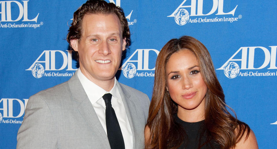 Trevor Engelson and Meghan Markle in 2011 (Photo by Amanda Edwards/Getty Images).