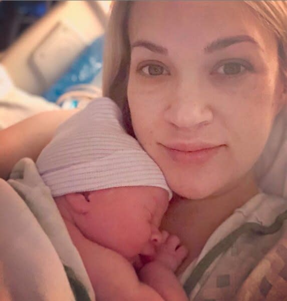 Singer Carrie Underwood and husband Mike Fisher welcome their son Jacob Bryan Fisher early Monday morning. "Our hearts are full, our eyes are tired and our lives are forever changed."