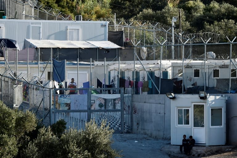 An official government refugee shelter on the Greek island of Samos