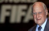 Joao Havelange, the President of FIFA, the world governing body of soccer, speaks at the organisation's 51st congress in Paris June 7, 1998. REUTERS/Ian Waldie/File photo