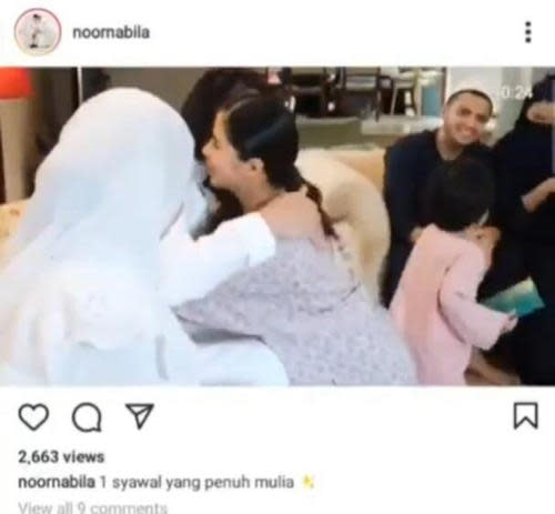 The video that Nabila had since deleted showed the family together during the first day of Eid, sparking anger among netizens