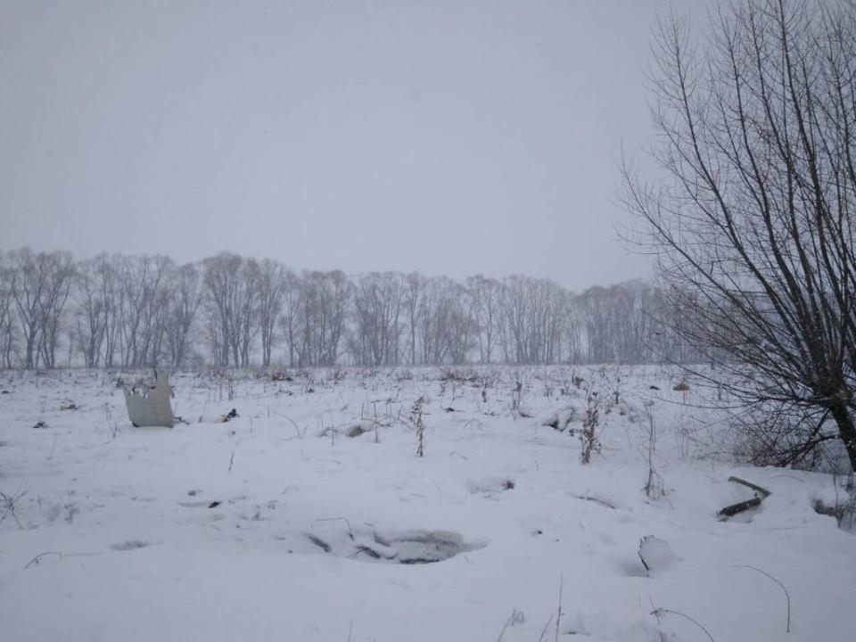 <p>A view shows a scene where a short-haul regional Antonov AN-148 crashed after taking off from Moscow’s Domodedovo airport, outside Moscow, Russia on Feb. 11, 2018. (Photo: Stringer/Reuters) </p>