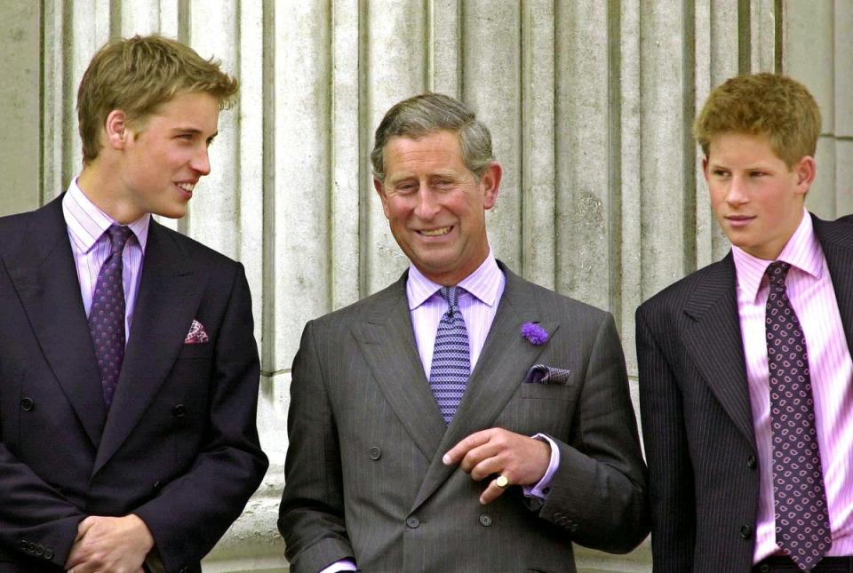 Prince William, Charles and Harry in 2000 (AFP/Getty)