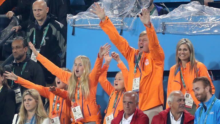 Los reyes de Holanda, Guillermo y Máxima, festejaron el triunfo de Holanda ante las Leonas en Río 2016