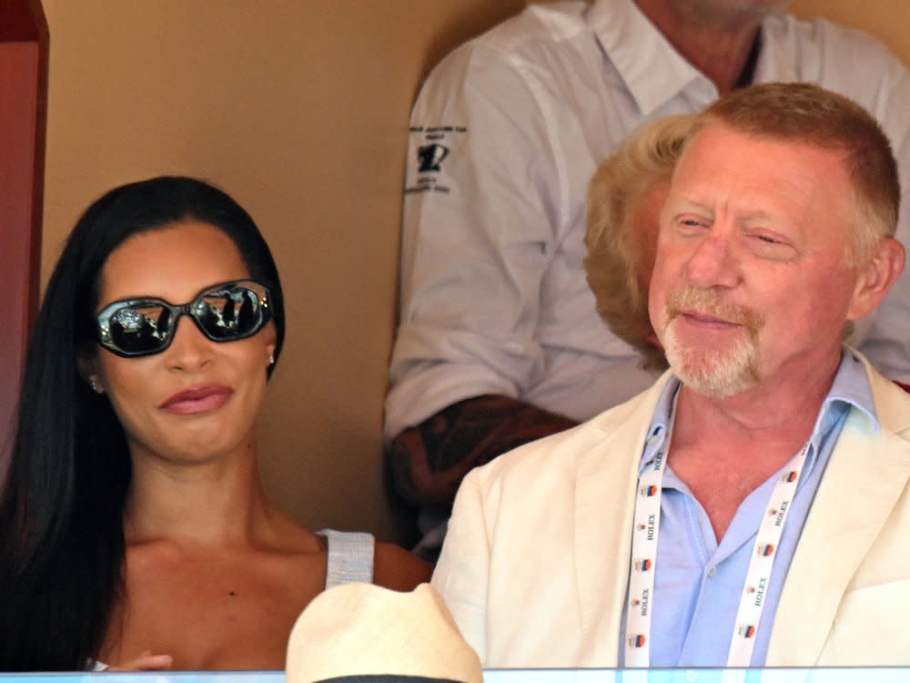 Lilian de Carvalho Monteiro und Boris Becker verfolgten das Tennis-Match in Monte Carlo Seite an Seite. (Bild: Bruno Bebert/Bestimage)