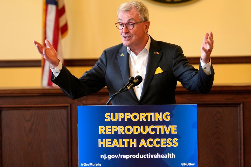 Governor Phil Murphy is shown in Glen Rock where he signed bill (S-3275 A-4829) to provide reproductive rights information for residents of the Garden State. The signing of the bill, which came at approximately 11:40AM, launched the website, nj.gov/reproductivehealth which will help answer residents questions on the subject. Tuesday, October 24, 2023