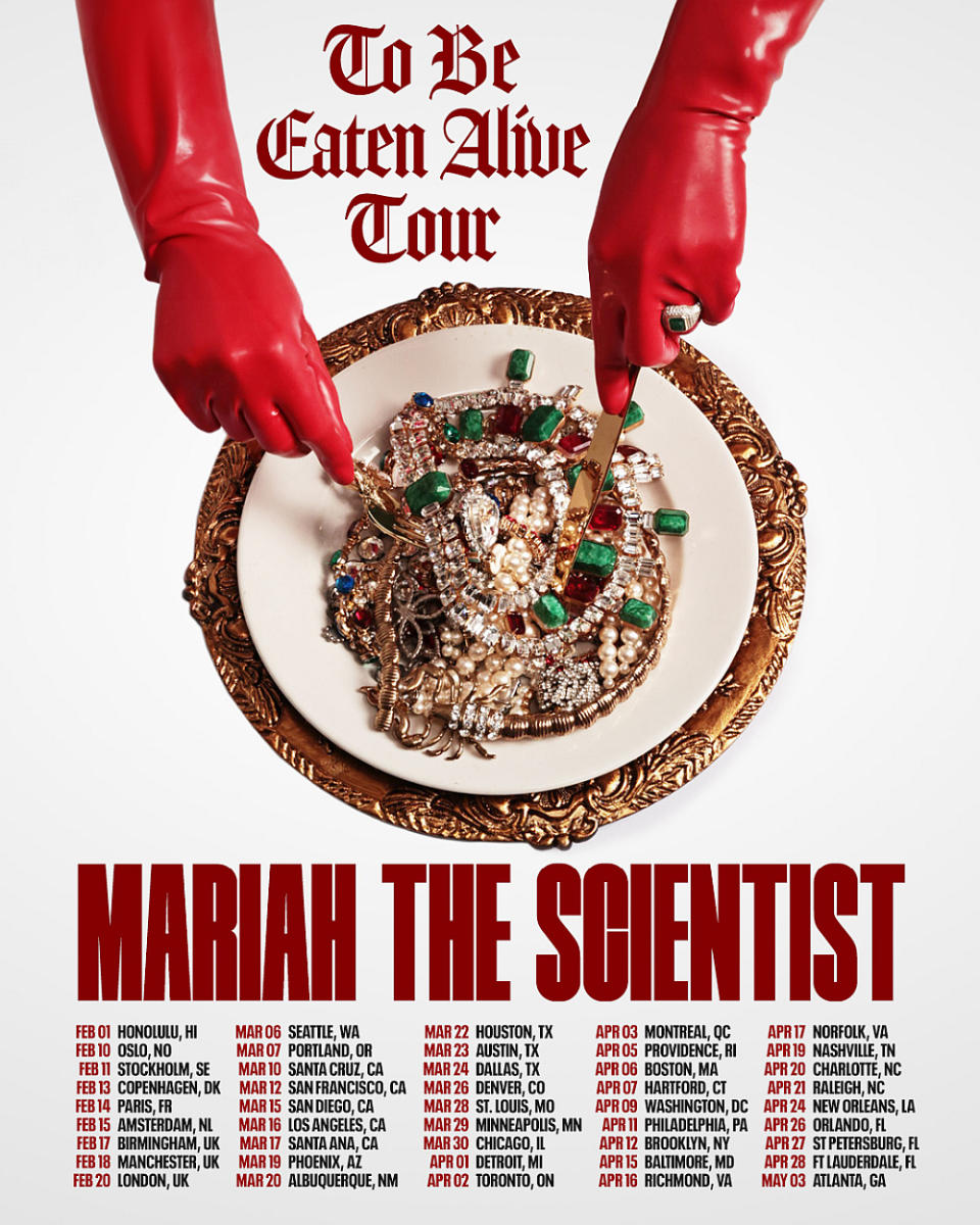 mariah the scientist 2024 to be eaten alive tour dates tickets poster
