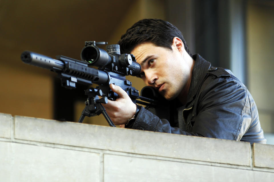 This updated publicity photo provided by ABC shows co-star Brett Dalton in the premiere episode “Pilot” for ABC’s TV series, “Marvel’s Agents of S.H.I.E.L.D.,” co-created by Joss Whedon. The series premieres Tuesday, Sept. 24, 2013 (8:00-9:01 p.m., ET), on the ABC Television Network. (AP Photo/ABC, Justin Lubin)