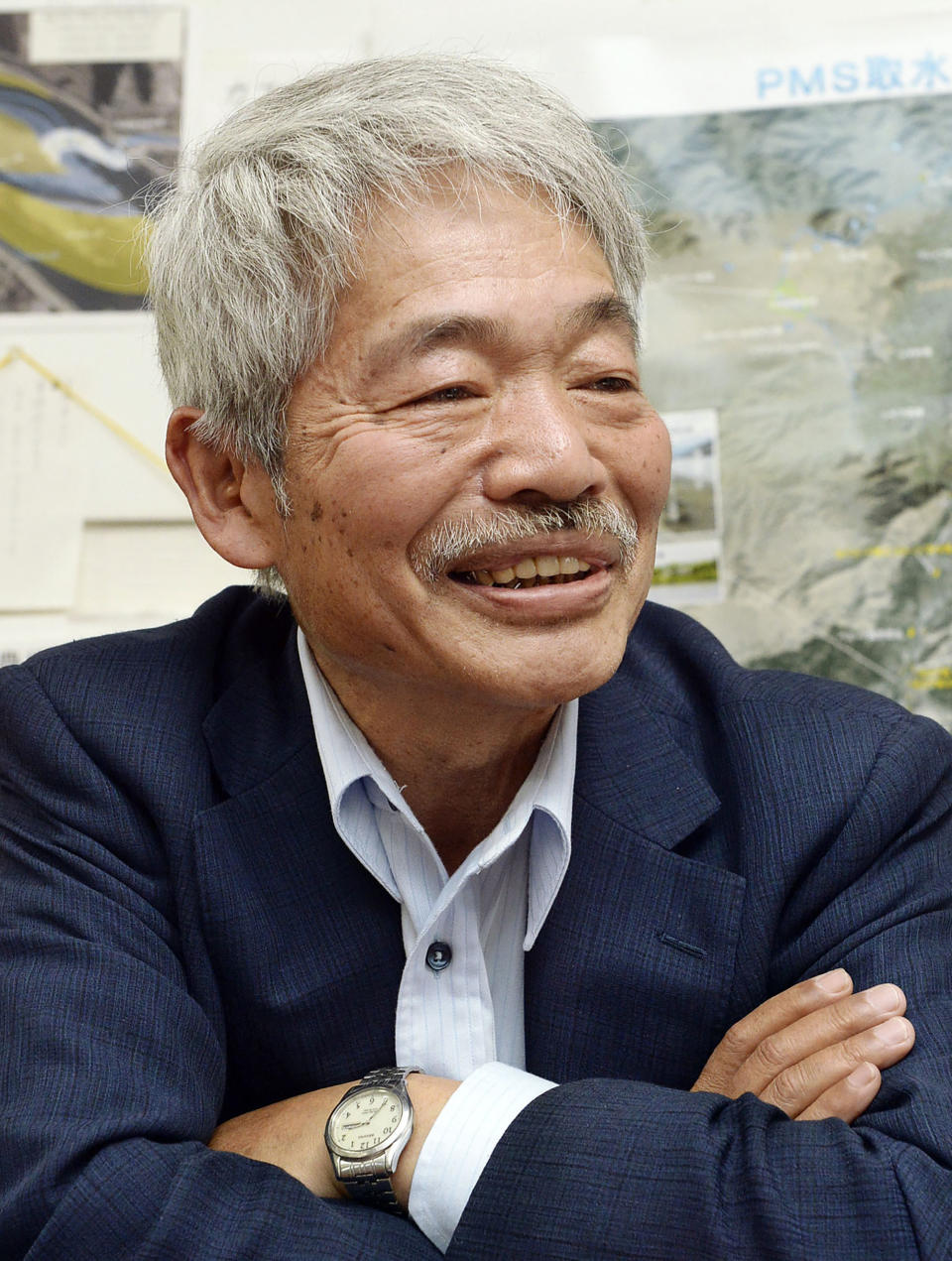 This April 6, 2018, file photo shows Japanese doctor Tetsu Nakamura speaking in Fukuoka, western Japan. The Japanese physician and aid worker in eastern Afghanistan died of his wounds after an attack Wednesday, Dec. 4, 2019, that also killed five Afghans, including the doctor’s bodyguards, the driver and a passenger, a hospital spokesman said.(Kyodo News via AP)