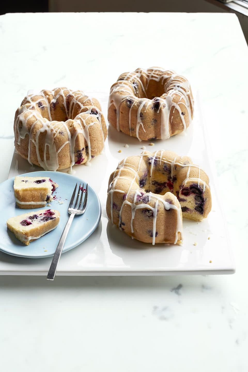 Mini Lemon-Blueberry Bundt Cakes