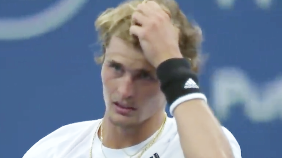 Alexander Zverev is pictured moments after losing to Scotland's Andy Murray.