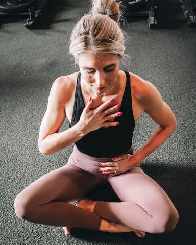 <p>Amanda Hornick Instagram</p> Amanda Hornick practicing yoga.