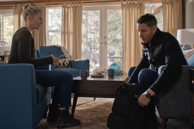 <p>CBS</p> Jennifer Morrison and Justin Hartley on "Tracker"