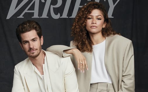 Zendaya Means Business in Beige Suit & Louboutins With Andrew