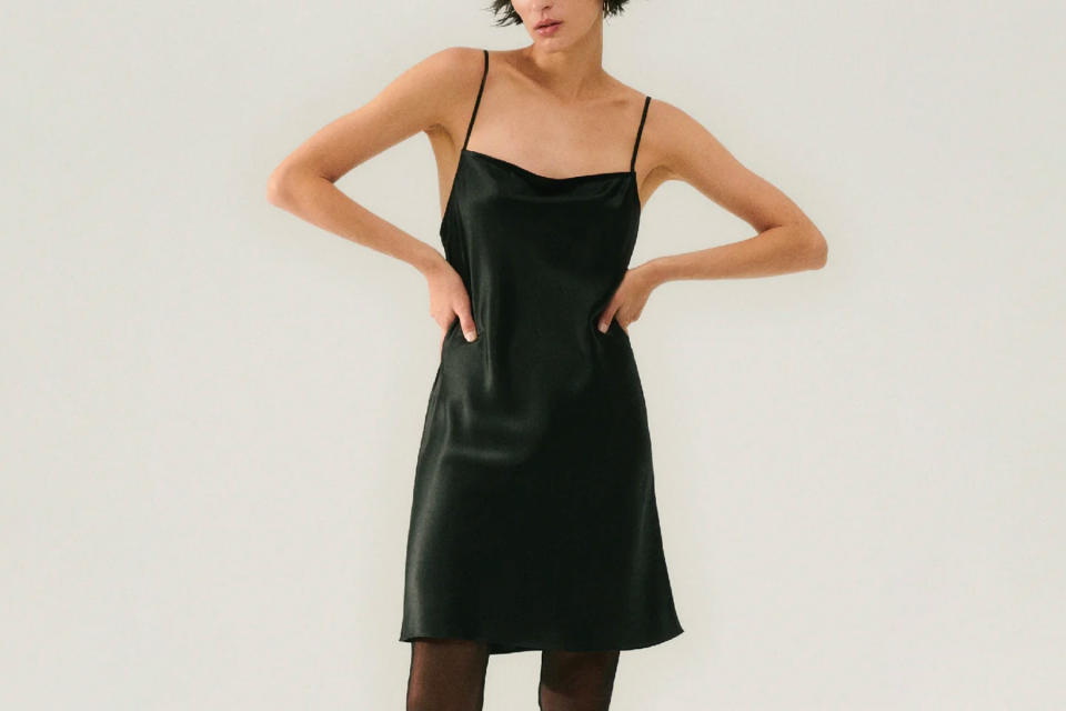 Silk Laundry Straight Neck Dress