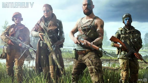 Four characters from EA's Battlefield V.