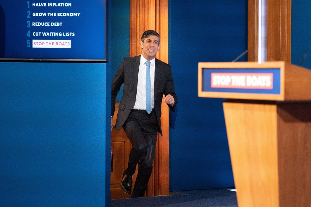 Opinion polls were not kind to Rishi Sunak this week  (Reuters)