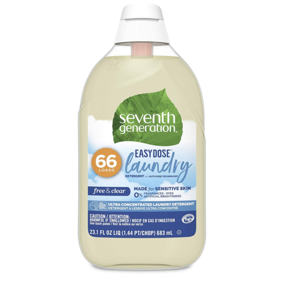 Seventh Generation Liquid Laundry Detergent Easy Dose Technology Free & Clear Unscented. Image via Amazon.