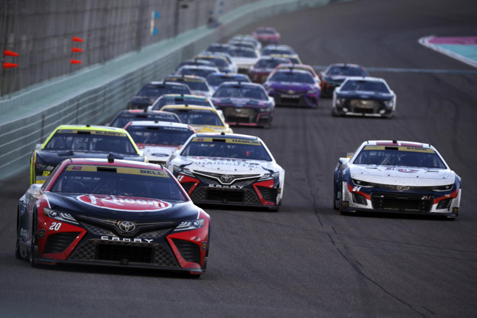 Christopher Bell (front) won last week to secure a spot in the championship. (Sean Gardner/Getty Images)