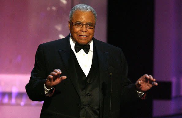 2006: Actor James Earl Jones speaks onstage during the 34th AFI Life Achievement Award tribute to Sir Sean Connery held at the Kodak Theatre on June 8, 2006, in Hollywood, California.