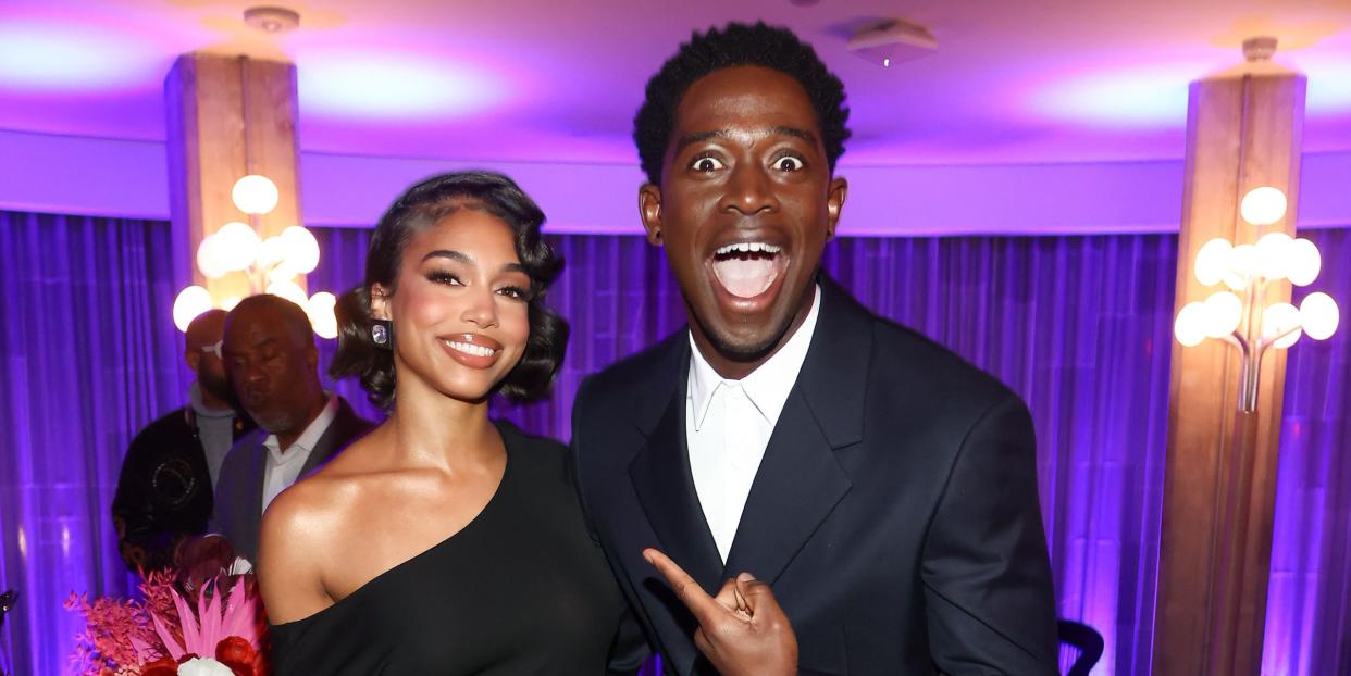 lori harvey and damson idris at snowfall final season premiere party held at the ted mann theater on february 15, 2023 in los angeles, california photo by tommaso boddivariety via getty images