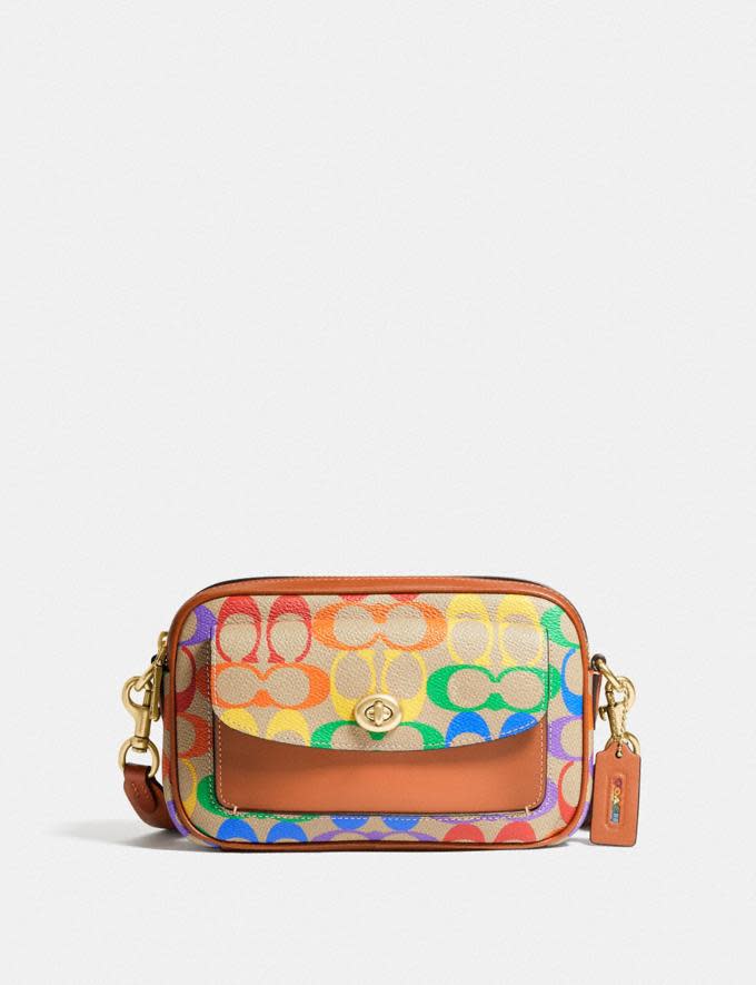 Coach Willow Camera Bag In Rainbow Signature Canvas