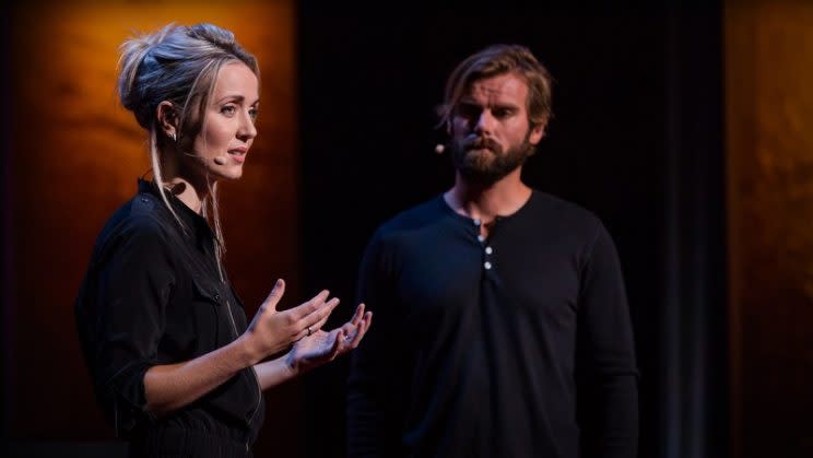 Thordis Elva reunites with Tom Stranger, who raped her when both were in their teens, to share their mutual experience. (Photo: TED Talk)