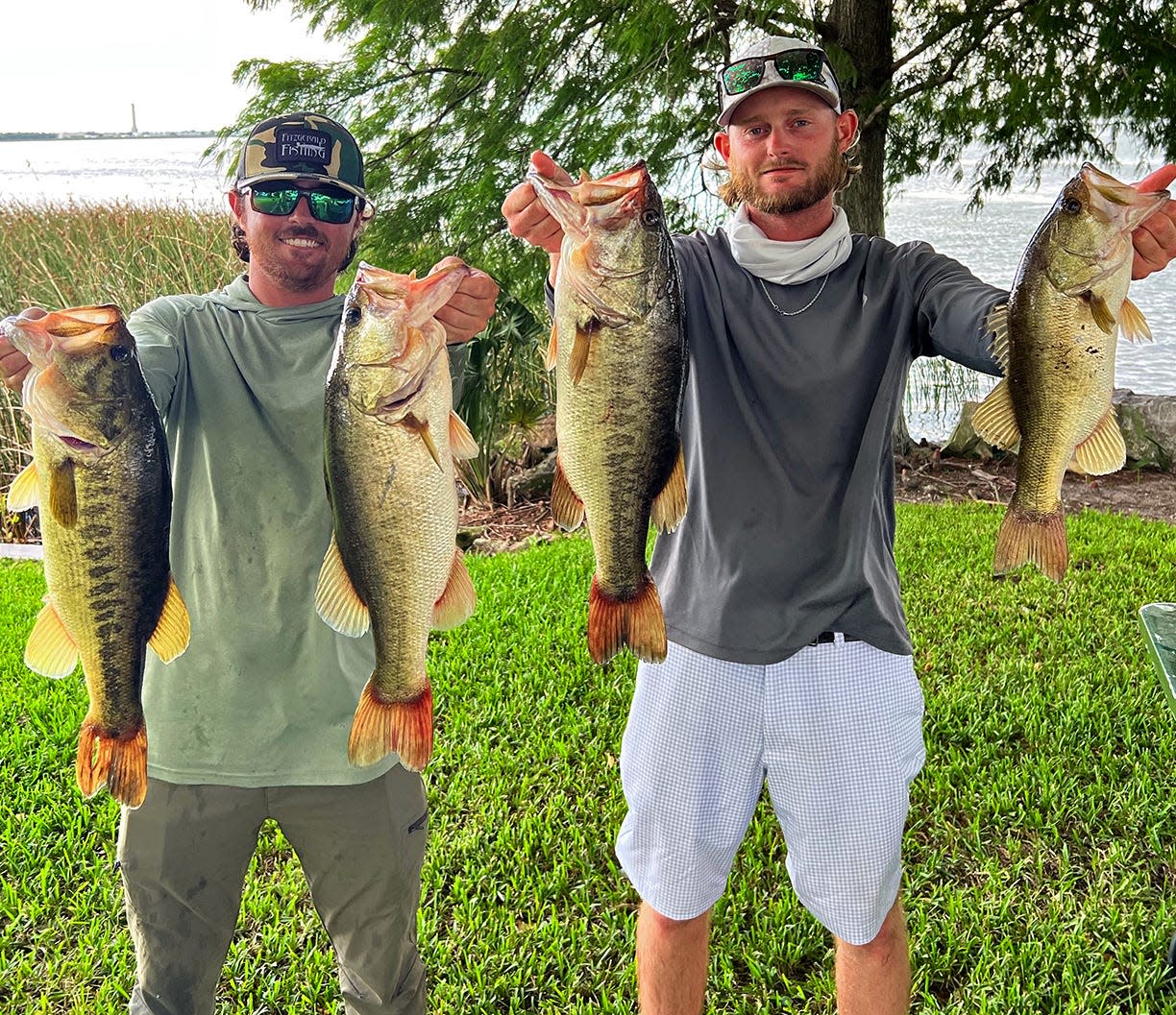 Chandler Cornelius, left, and Shane Walls had 17.20 pounds to win the Bass Bandits of Brandon tournament July 23 at Lake Parker. 