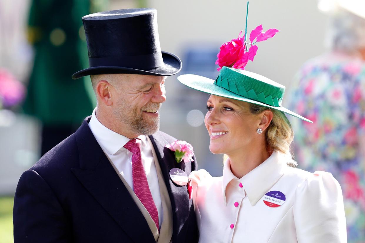 Mike Tindall and Zara Tindall attend day 3 'Ladies Day' of Royal Ascot at Ascot Racecourse on June 16, 2022 in Ascot, England.