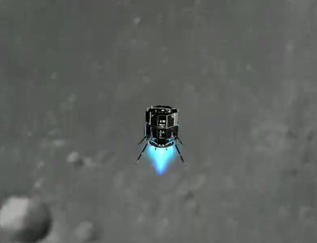 A CGI mock-up of the lander’s current position (ispace)