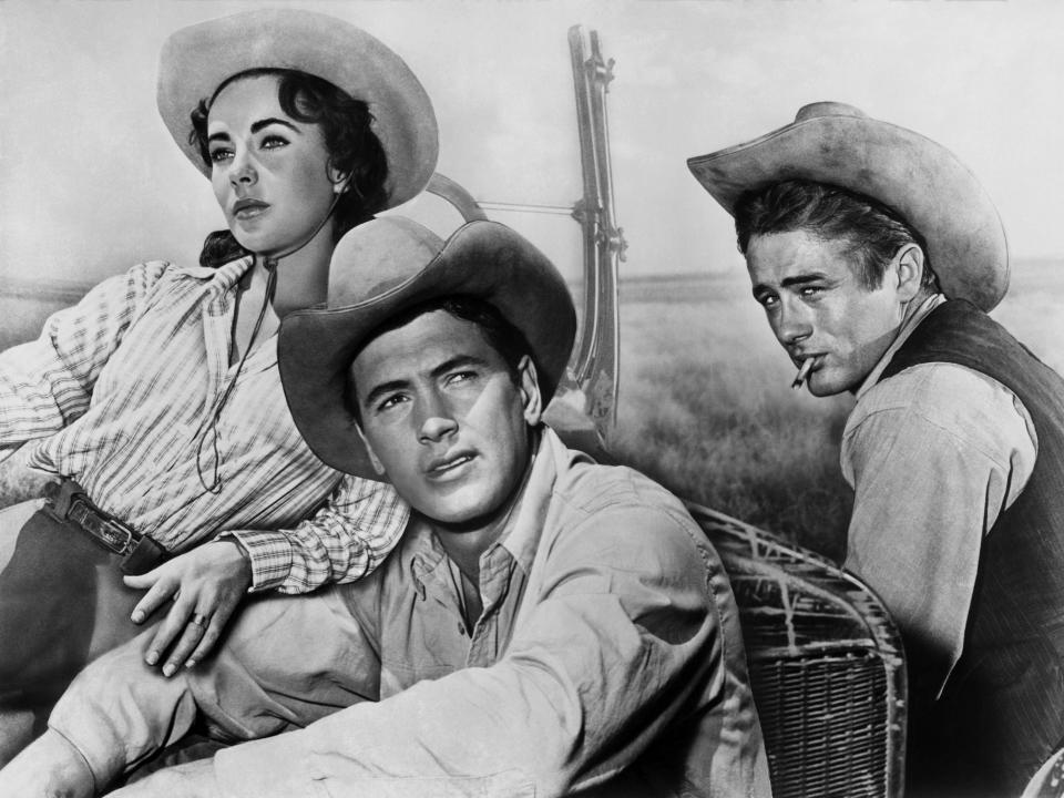 Elizabeth Taylor, Rock Hudson, and James Dean starred together in the 1956  Academy Award-winning film "Giant."