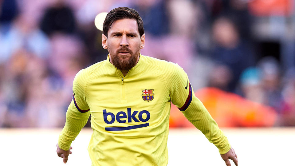 Pictured here, Lionel Messi playing for Barcelona in the 2019/20 season.