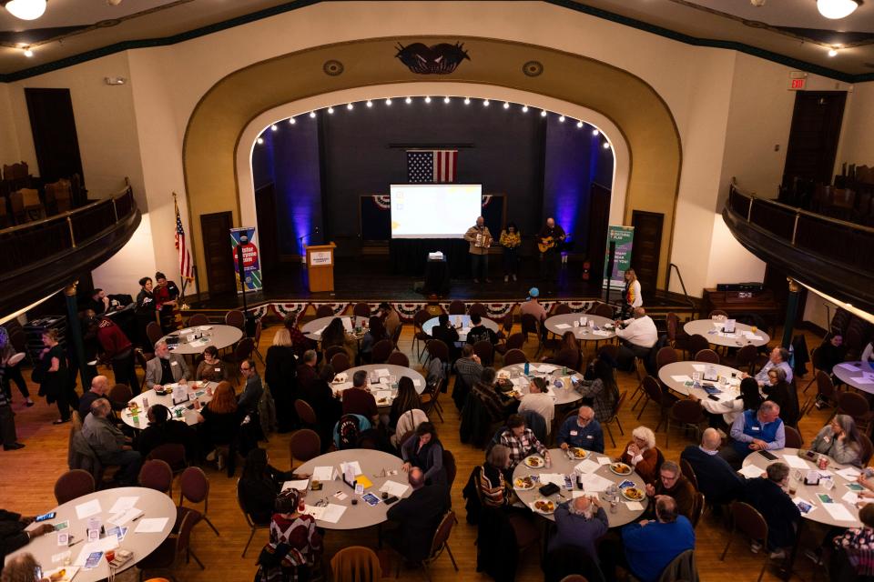 People fill Veterans Memorial Hall during the State of Culture event on Wednesday, Nov. 15, 2023. The event was hosted by Rockford Area Arts Council.