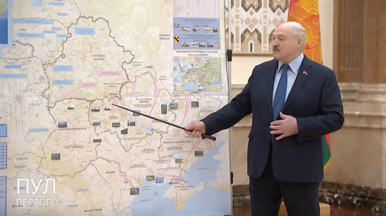 Lukashenko back in 2022 after the start of Russia’s full-scale invasion of Ukraine. Screenshot