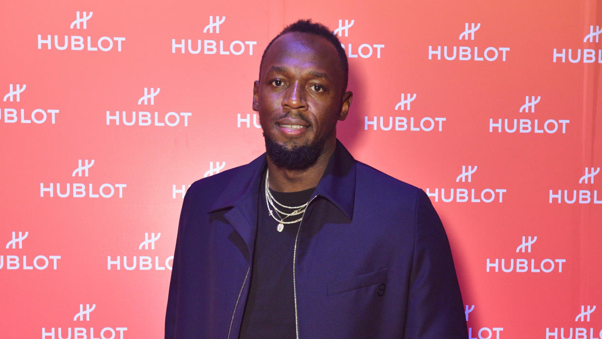 Usain Bolt's children are too young to realise that loads of people know who their father is. (Getty/Hublot)