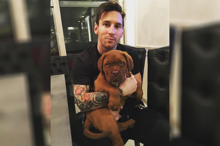 La primera foto de Lionel Messi con su perro Hulk