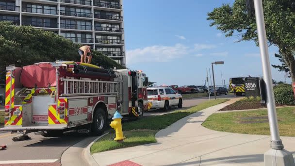 PHOTO: For the second time in a day, first responders have recovered the body of someone who drowned in the Chesapeake Bay off of a Shore Drive beach, on July 3, 2022, in Virginia Beach, Va. (WVEC)