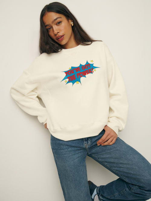 REformation Vintage Oversized You've Got the Power crewneck sweater