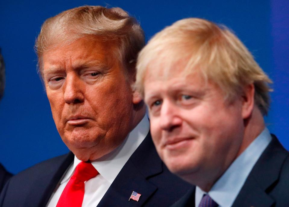 Trump and Johnson at a Nato summit (AFP/Getty)