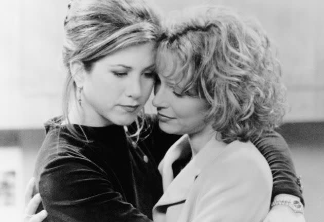 A behind-the-scenes snap of Jennifer Grey with Jennifer Aniston on Friends