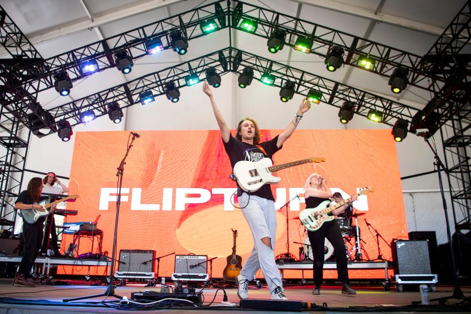 Flipturn performs at This Tent during the Bonnaroo Music and Arts Festival held in Manchester, Tenn., on Sunday, June 19, 2022.