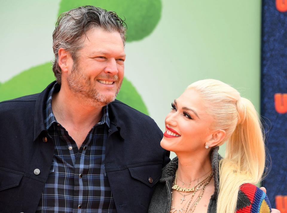 Gwen Stefani and Blake Shelton arrive at the STX Films World Premiere Of "UglyDolls" at Regal Cinemas L.A. Live on April 27, 2019