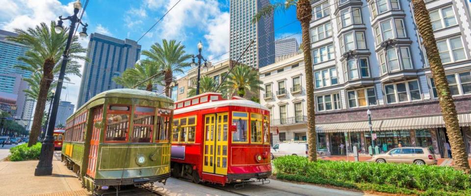 New Orleans, Louisiana, USA street cars.