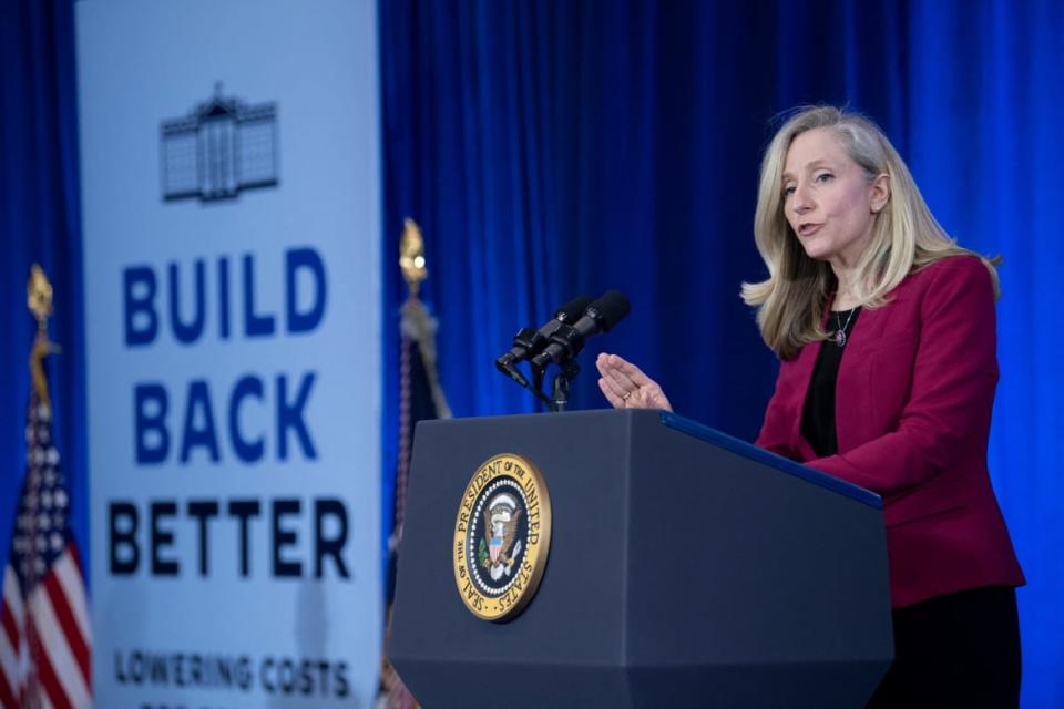 <div class="inline-image__caption"><p>Rep. Abigail Spanberger at Germanna Community College in February.</p></div> <div class="inline-image__credit">Brendan Smialowski/AFP via Getty</div>