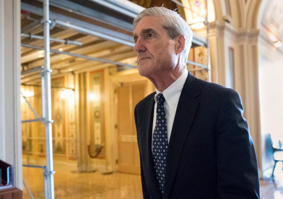 Special counsel Robert Mueller departs June 21, 2017, after a meeting on Capitol Hill in Washington.