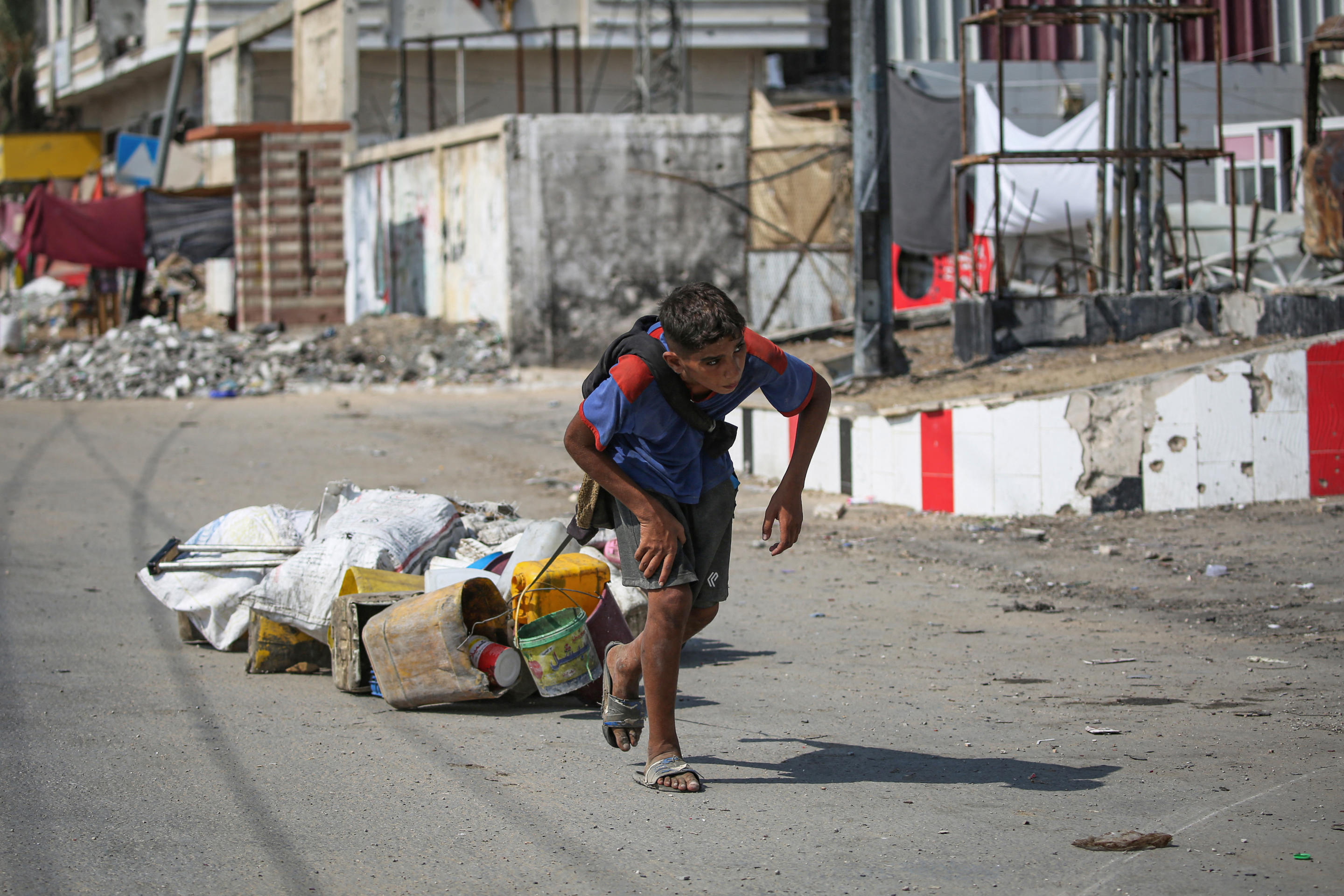 A Palestinian youth in the central Gaza Strip