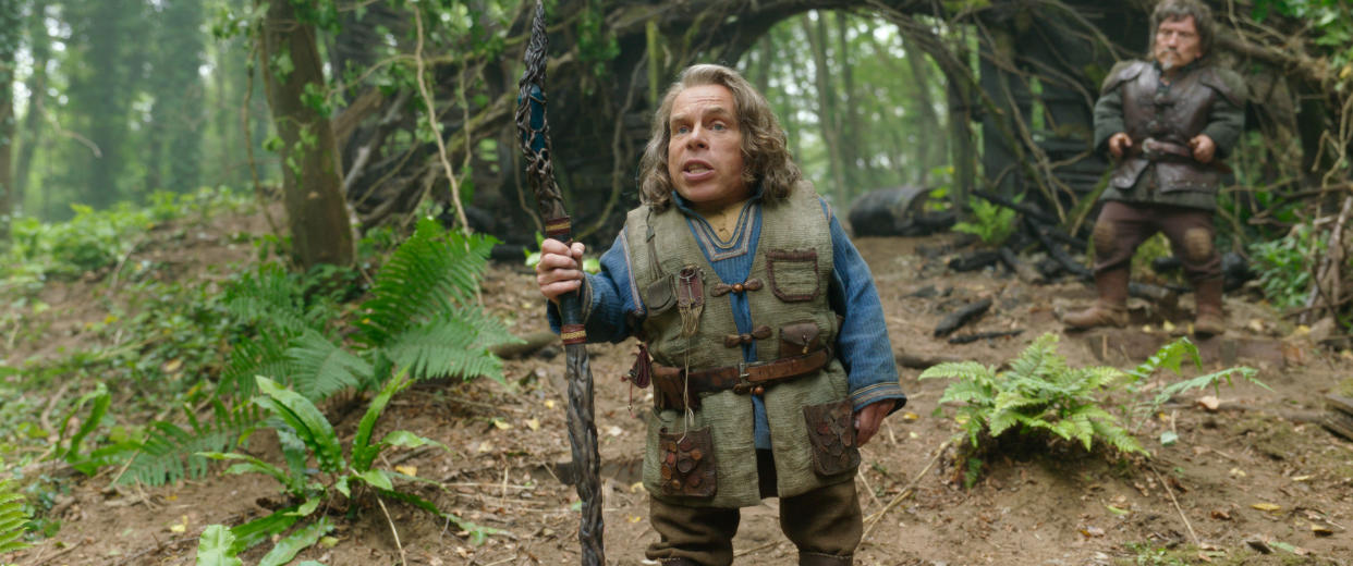 (L-R): Willow Ufgood (Warwick Davis) and (Graham Hughes) in Lucasfilm's WILLOW exclusively on Disney+. Â©2022 Lucasfilm Ltd. & TM. All Rights Reserved.