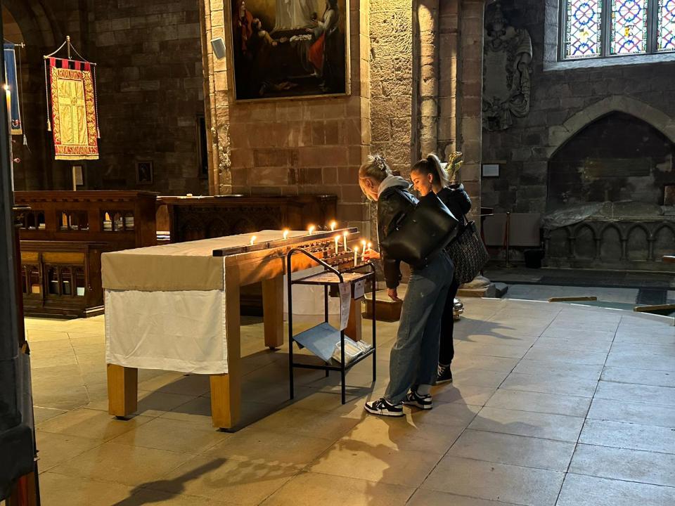 Candles lit in remembrance at Shrewsbury Abbey for four teenagers killed (The Independent)